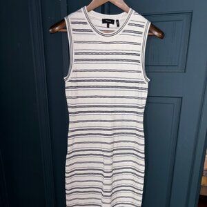 THEORY - Striped Midi Dress in Crepe Knit